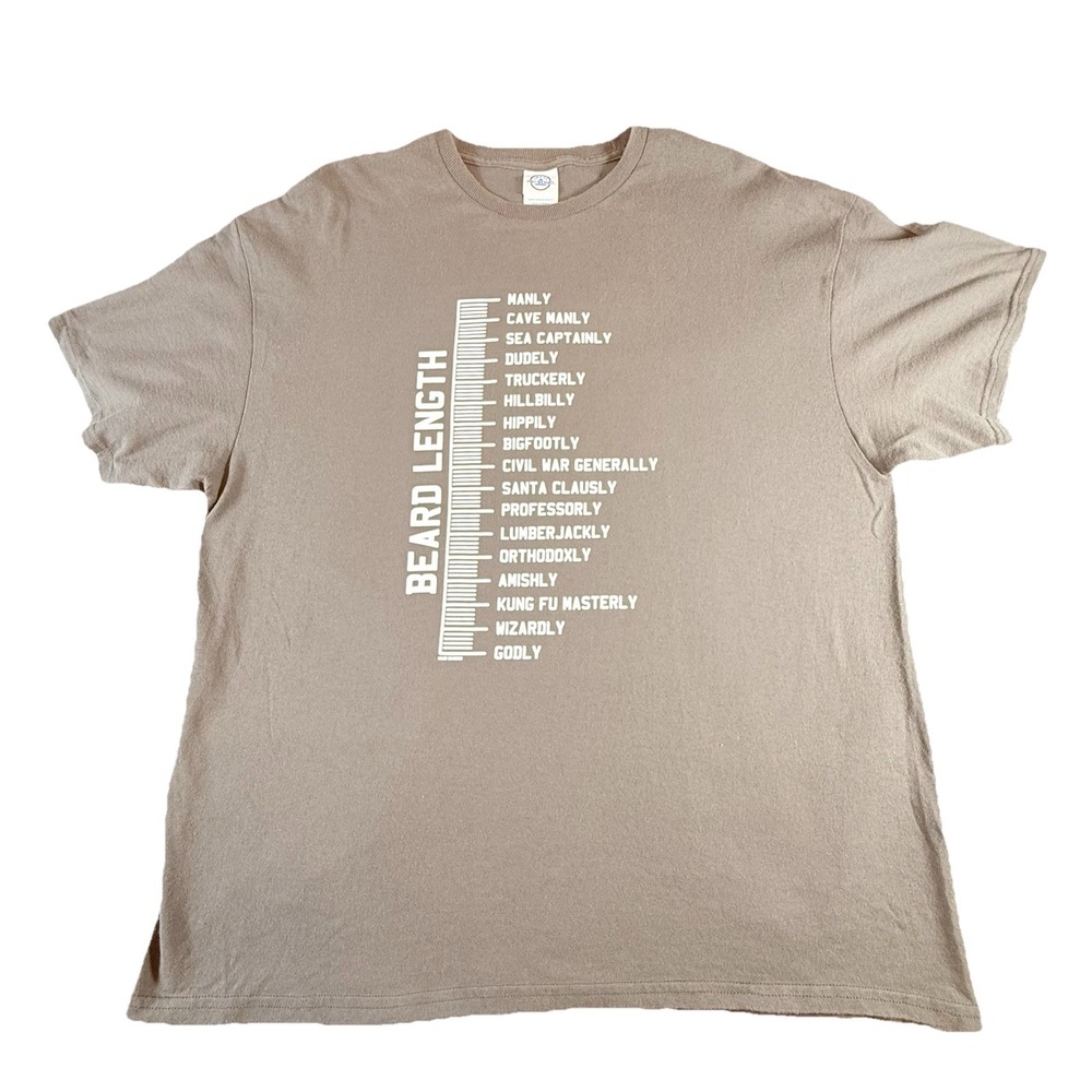T-Shirt Beard Length Mens Adult Medium Beige